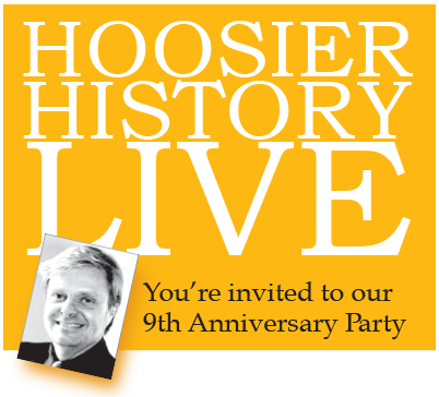 Graphic celebrating 9 years on the air, Hoosier History Live.