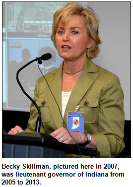 Becky Skillman, pictured here in 2007, was lieutenant governor of Indiana from 2005 to 2013.