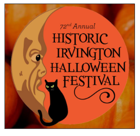 72nd Annual Historic Irvington Halloween Festival logo.