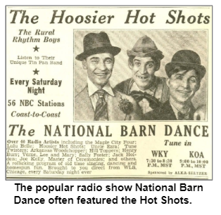 he popular radio show National Barn Dance often featured the Hot Shots.