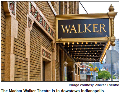 The Madam Walker Theatre is in downtown Indianapolis. Image courtesy Walker Theatre.