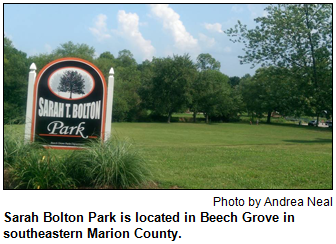 Sarah Bolton Park is located in Beech Grove in southeastern Marion County. Photo by Andrea Neal.