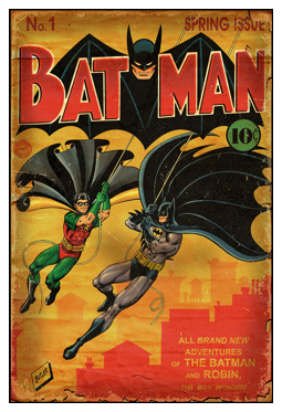 Cover of vintage Batman comic book.